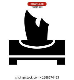Icono de tejido o logotipo símbolo de signo aislado Ilustración vectorial - Iconos vectoriales de estilo negro de alta calidad
