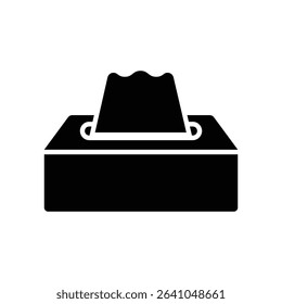 Tissue icon and symbol design on a white background. Wet wipe icon and glyph design