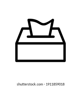 Tissue icon. Thin linear tissue outline icon isolated on white background from Corona virus Prevention collection. Modern line vector sign, symbol, stroke for web and mobile perfect for all project