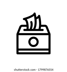 Tissue (Kitchen Equipment) icon outline vector. isolated on white background