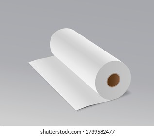 Tissue long roll white paper ,on gray background, vector illustration