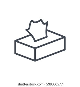 Tissue Napkin Box Line Icon