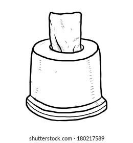 tissue paper in box / cartoon vector and illustration, black and white, hand drawn, sketch style, isolated on white background.