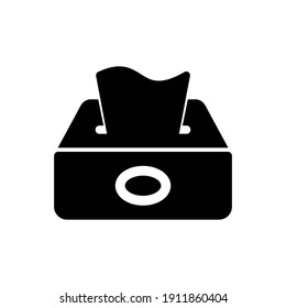 tissue paper box icon isolated on white background from Corona virus Prevention collection. Modern glyph vector sign, symbol, stroke for web and mobile perfect for all project