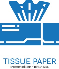Tissue paper box icon vector (blue version)