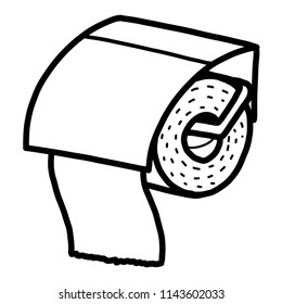 tissue paper / cartoon vector and illustration, black and white, hand drawn, sketch style, isolated on white background.