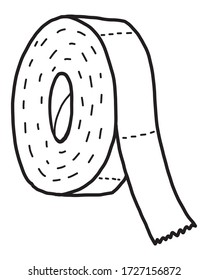 tissue paper / cartoon vector and illustration, black and white style, isolated on white background