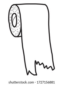 Tissue Paper/Cartoon Vektor und Illustration, schwarz-weiß, isoliert auf weißem Hintergrund