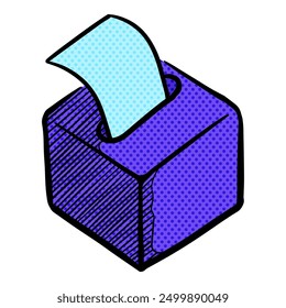 Tissue paper hand drawn halftone color vector illustration