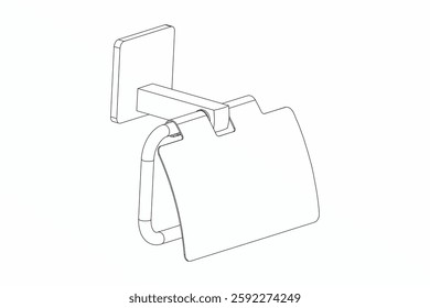 Tissue Paper Holder, toilet paper roll Hook bathroom fittings vector illustrator