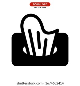 Icono de papel tisular o logotipo símbolo de signo aislado Ilustración vectorial - Colección de iconos vectoriales de estilo negro de alta calidad
