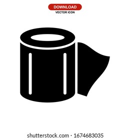 Icono de papel de tejido o logotipo símbolo de signo aislado Ilustración vectorial de alta calidad, iconos vectoriales de estilo negro de alta calidad
