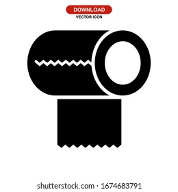 Icono de papel de tejido o logotipo símbolo de signo aislado Ilustración vectorial de alta calidad, iconos vectoriales de estilo negro de alta calidad
