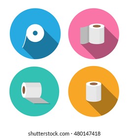 Tissue paper icons in flat style, vector