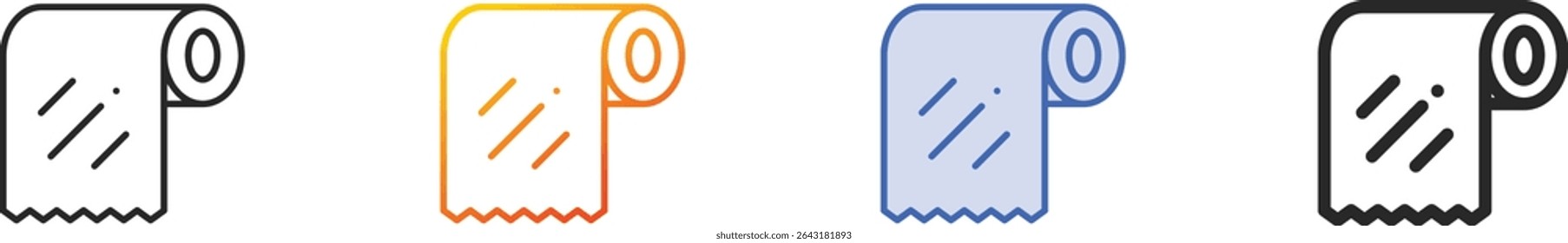 tissue paper icon.Thin Linear, Gradient, Blue Stroke and bold Style Design Isolated On White Background