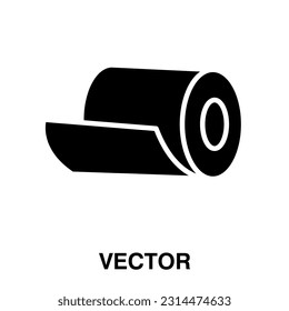 Gewebepapier-Symbol, Vektorgrafik. Vektorgrafik-Papiersymbol, einzeln auf weißem Hintergrund 