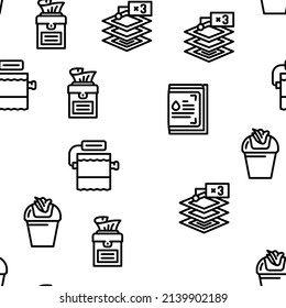 Tissue Paper And Napkin Package Vector Seamless Pattern Thin Line Illustration