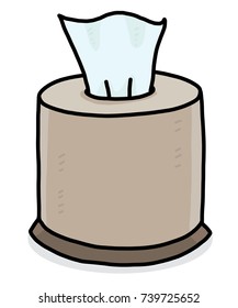 tissue paper in plastic box / cartoon vector and illustration, hand drawn style, isolated on white background.