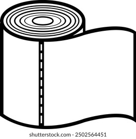 Tissue paper role - toilet paper outline