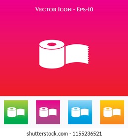 Tissue paper Roll Icon in Colored Square box. eps-10