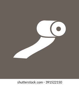 Tissue Paper Roll Icon on Dark Gray Color. Eps-10.