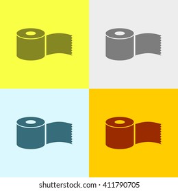 Tissue Paper Roll Icon on Four Different Backgrounds. Eps-10.