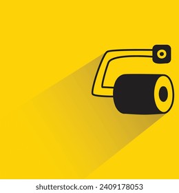 tissue paper roll icon with shadow on yellow background