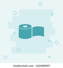 Tissue Paper Roll Icon. Simple icon, blue colored icon illustration. 