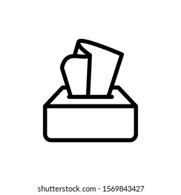 tissue paper roll icon template in line art style on white background, tissue paper symbol vector sign isolated on white background illustration for graphic and web design