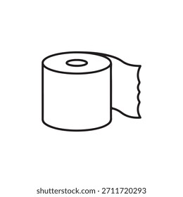 tissue paper roll icon template in line art style on white background, tissue paper symbol vector sign isolated on white background illustration for graphic and web design
