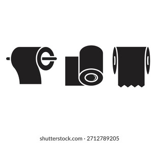 tissue paper roll icons set