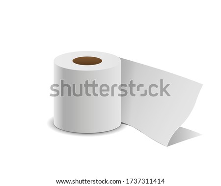 Tissue paper roll, isolated on white, vector illustration