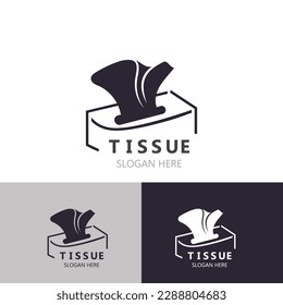 Tissue Papper box logo image design. facial tissue flat style vector