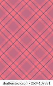 Tissue pattern check texture, grand vector fabric background. Scrapbook textile plaid tartan seamless in red and cyan colors palette.