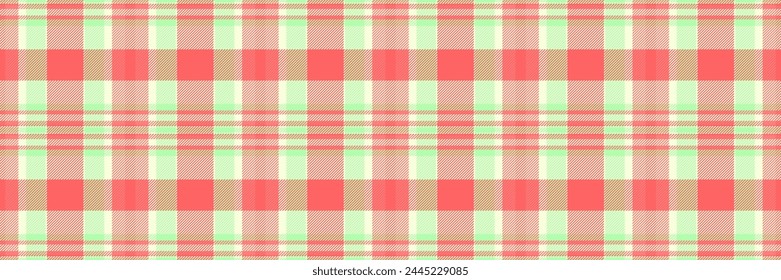 Tissue pattern texture vector, present seamless tartan check. Halloween plaid fabric background textile in red and light color.