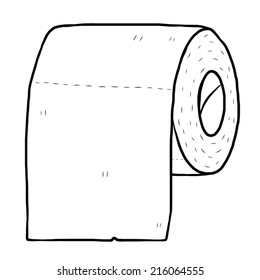 tissue roll / cartoon vector and illustration, black and white, hand drawn, sketch style, isolated on white background.