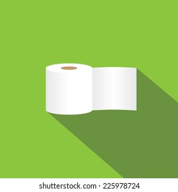 Tissue Roll Flat Icon With Long Shadow. Vector Illustrations Eps10.