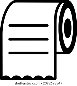 tissue roll icon with black and white
