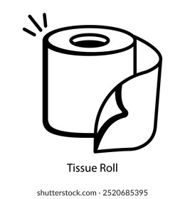 Icono de rollo de tejido en estilo doodle 