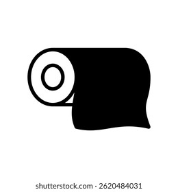 tissue roll icon, tissue paper, simple flat style, illustration, logo sign symbol pictogram template, for ui or ux isolated on white for mobile app, editable