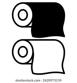 Tissue roll icon, tissue paper, eenvoudige platte stijl, illustratie, logo teken symbool pictogram template, voor UI of UX geïsoleerd op wit voor mobiele app, bewerkbaar