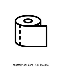 Tissue roll icon, vector line art design with editable stroke