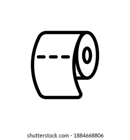 Tissue roll icon, vector line art design with editable stroke