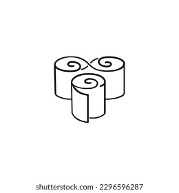 Tissue Roll Line Style Icon Design