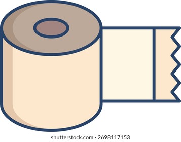 tissue roll linear color icon design