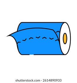 tissue roll paper towel line icon vector. tissue roll paper towel sign. isolated symbol illustration