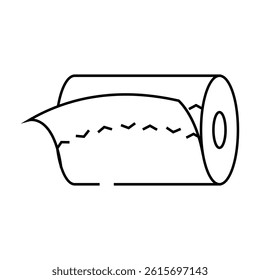 tissue roll paper towel line icon vector. tissue roll paper towel sign. isolated contour symbol black illustration