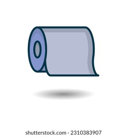 Tissue roll, toilet paper free icon vector