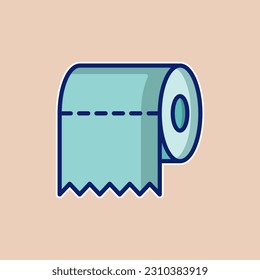 Tissue roll, toilet paper free icon vector