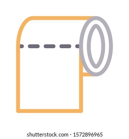 tissue roll vector color line icon 